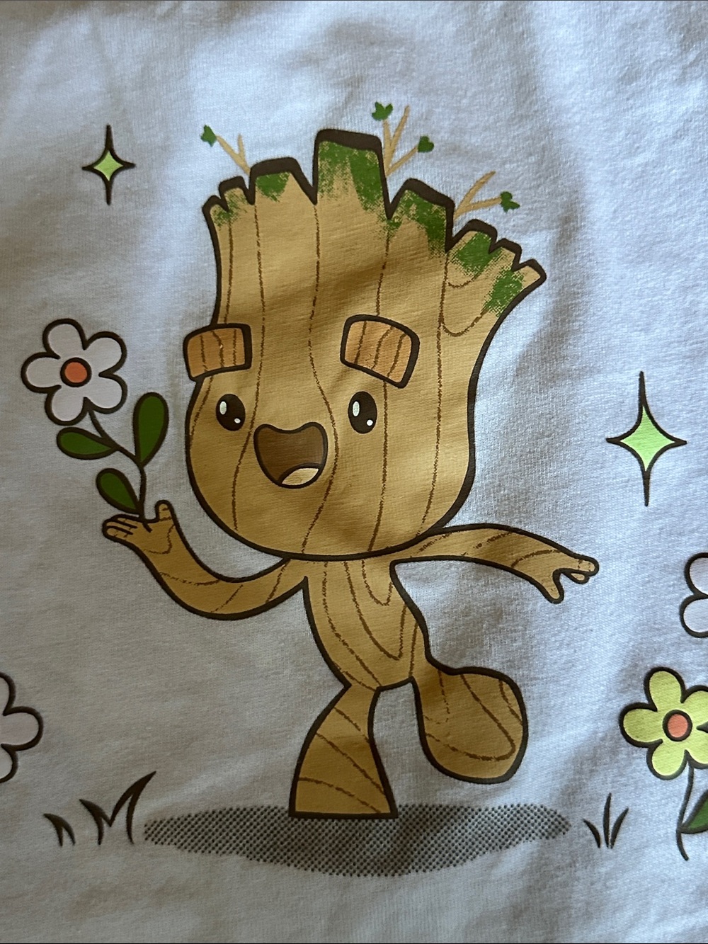 Marvel White Kids Tee with Baby Groot Graphic